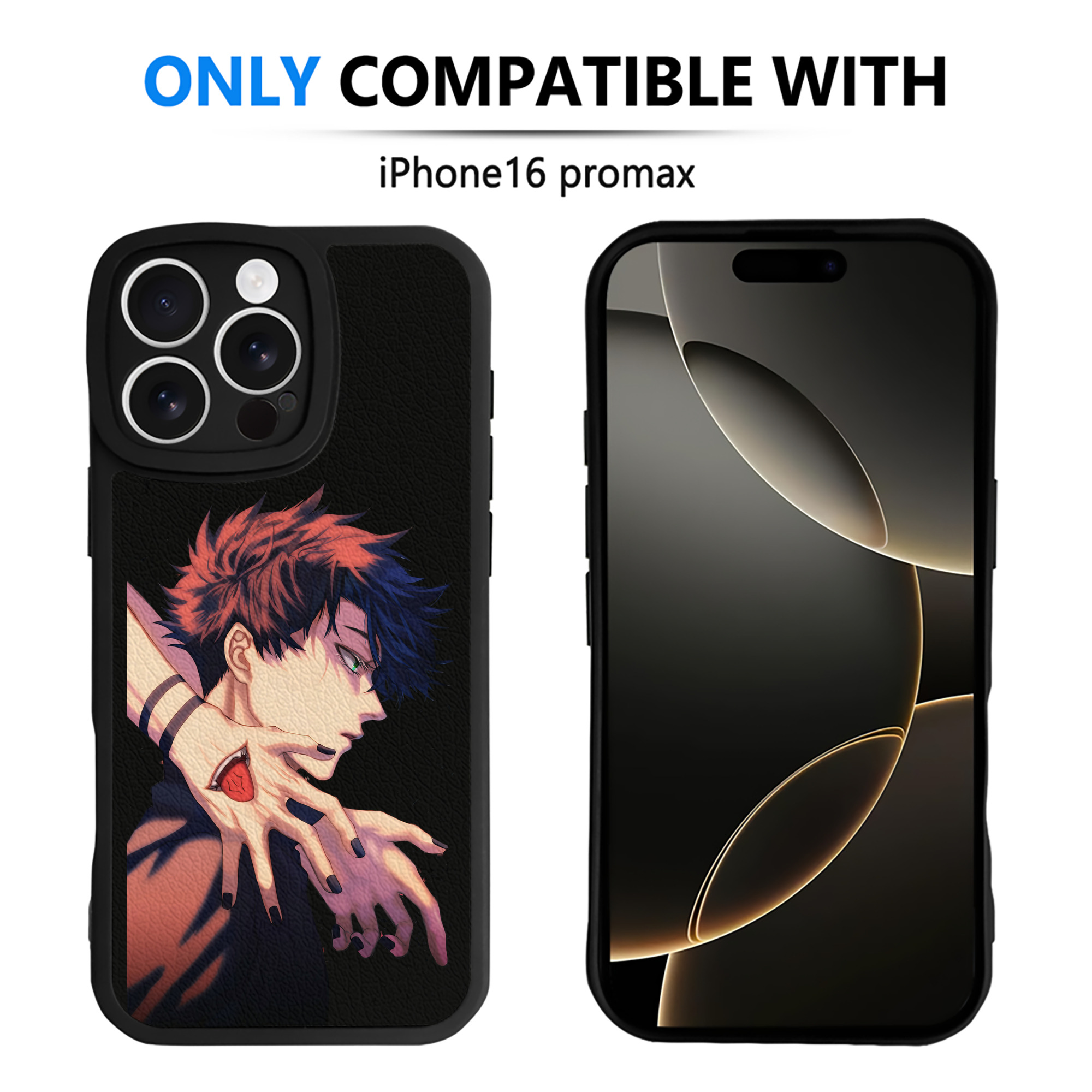 （画像用） 呪術廻戦 Jujutsu Kaisen 【iPhone 16シリーズ対応】シリコンスマホケース（レザー調） 材質：シリコン